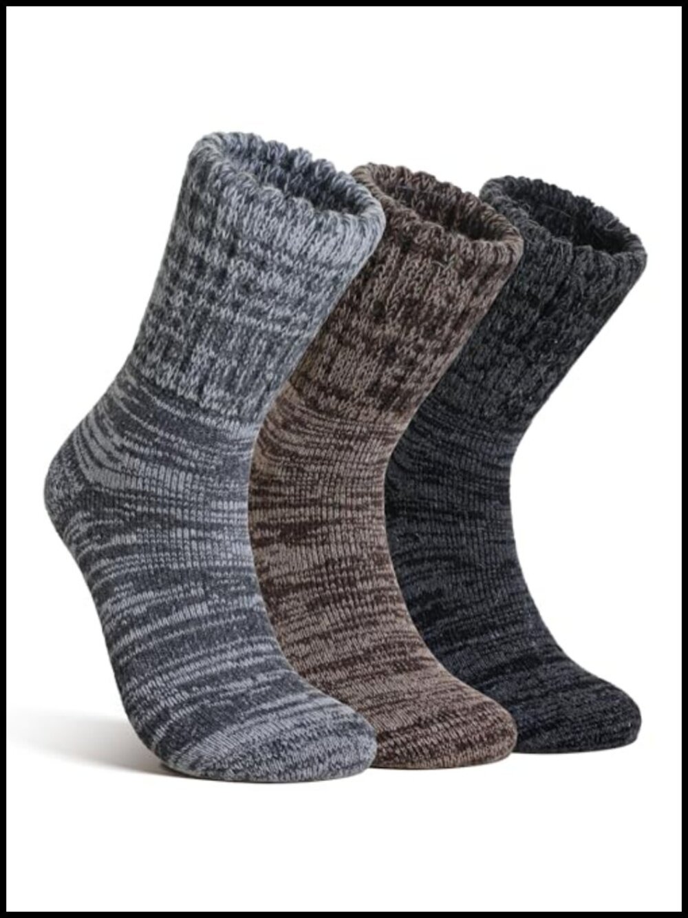Merino Wool Thermal Boot Ski Hiking Socks 3 Pairs Cushioned Warm